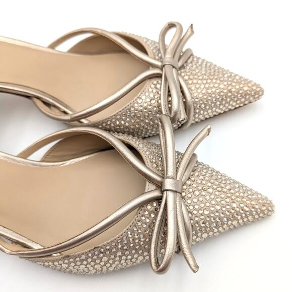 Badgley Mischka Angelina Slingback Pointed Toe Kitten Heel Pump Size US8.5 EU39 - Picture 10 of 12